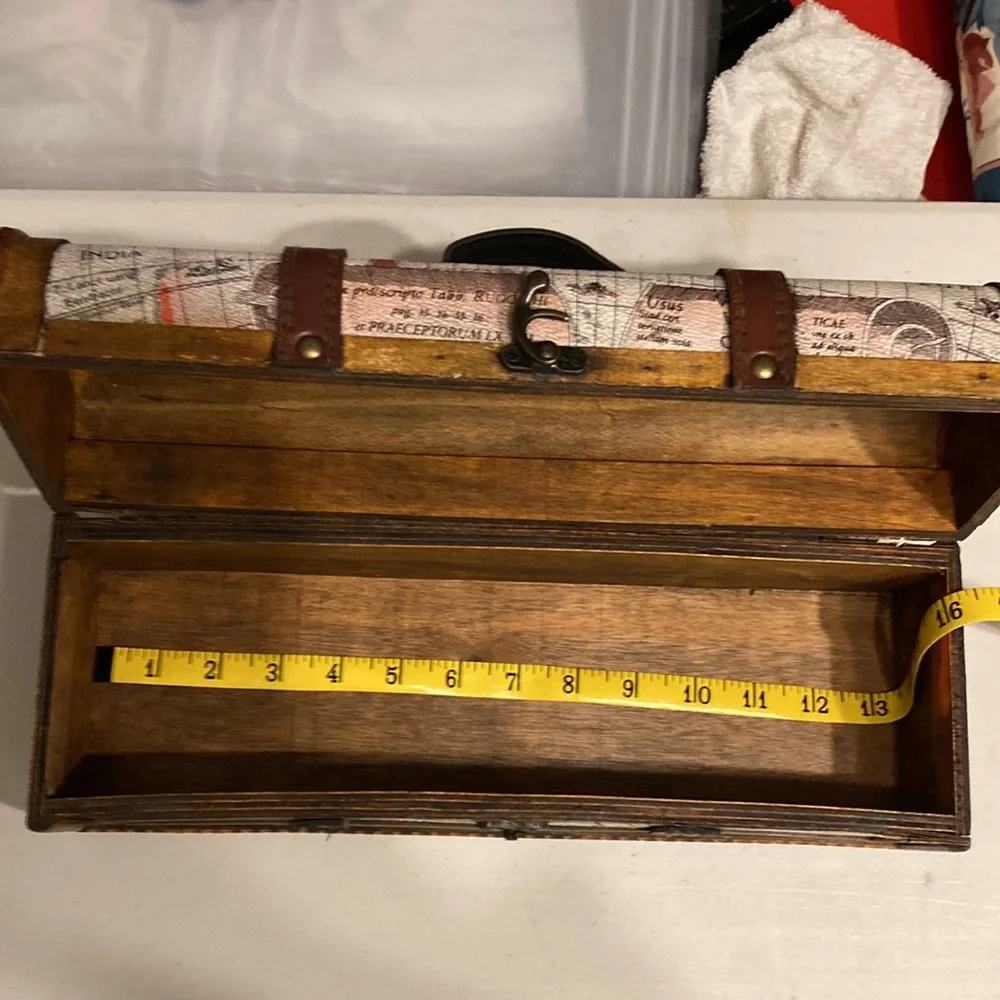 Decorative Old Map Wood & leather Wine Box - Picture 10 of 10